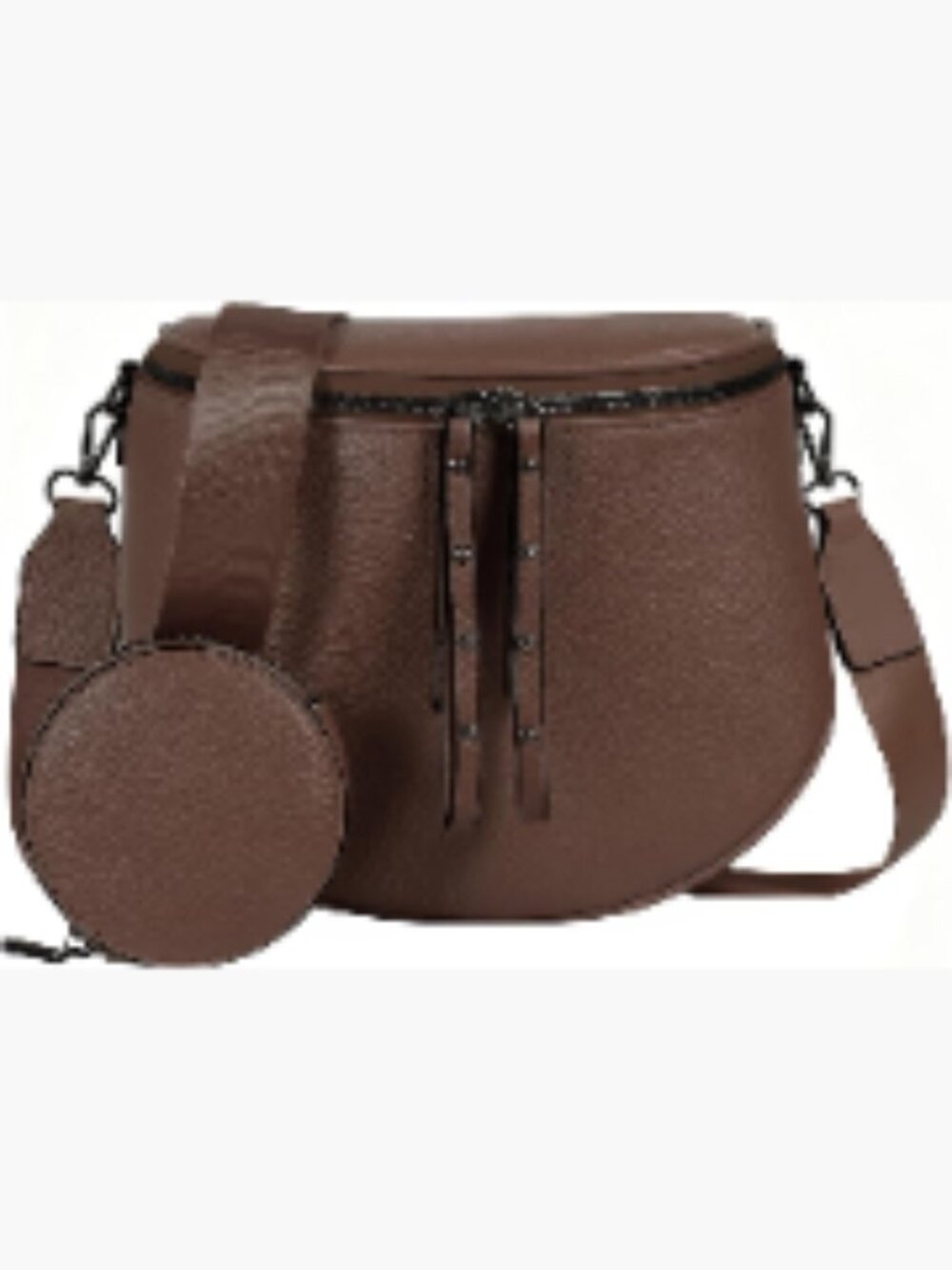 Large Vegan Leather Crossbody Bum Bag with Adjustable Strap, Water-Resistant